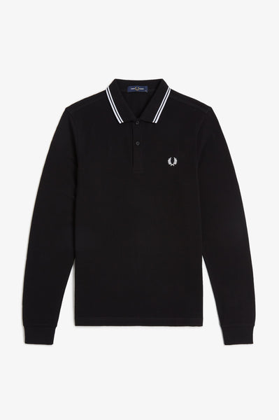 【FRED PERRY】Ls Twin Tipped Polo Shirt Fred Perry Twin Tipped Polo Shirt Black at CareOfCarl.com