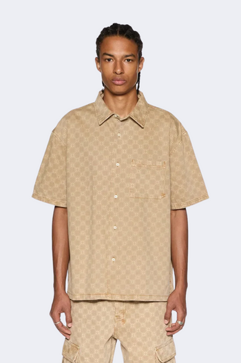 BOX DENIM SS SHIRT TAN