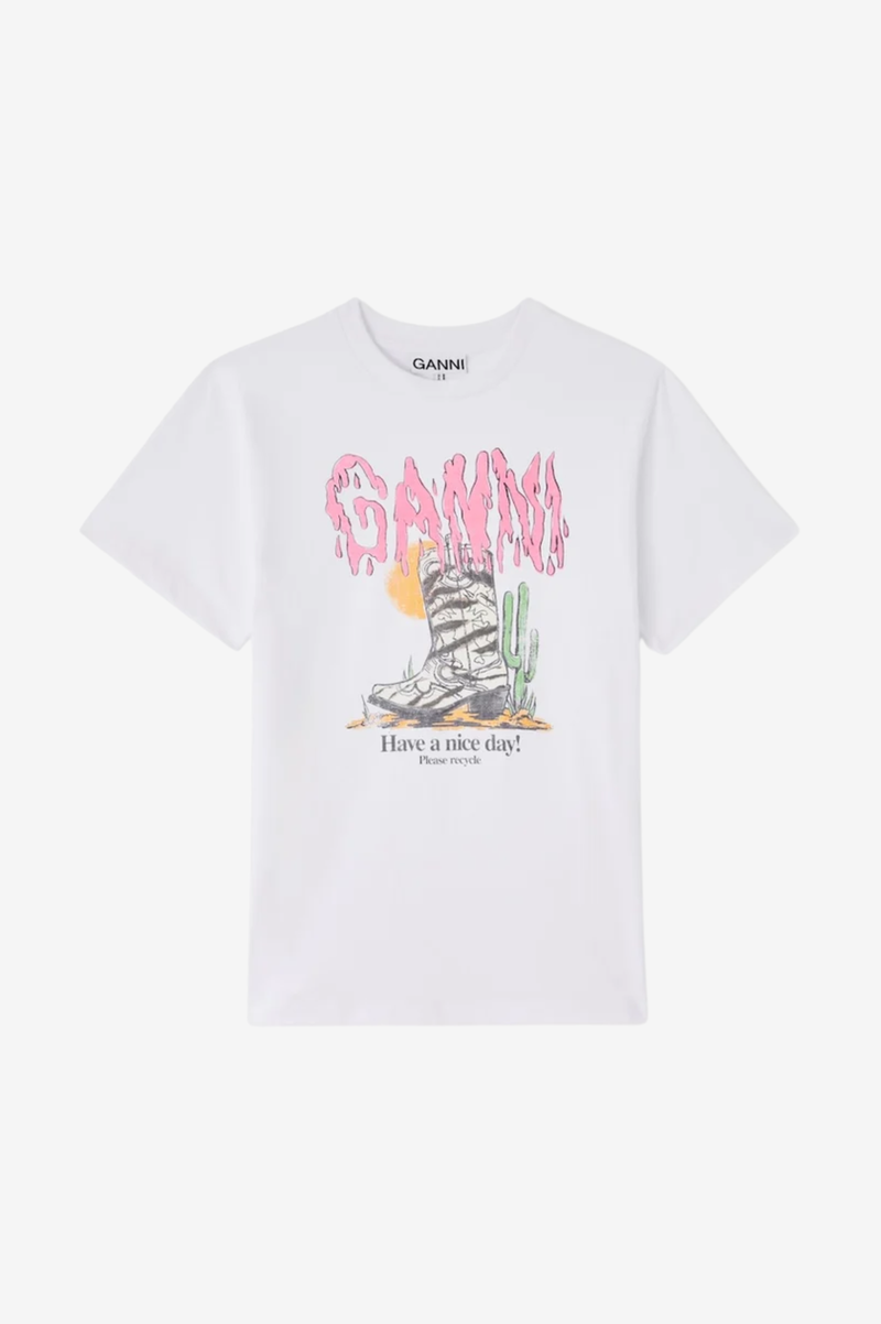 BASIC COTTON WESTERN ZEBRA BOOT TEE