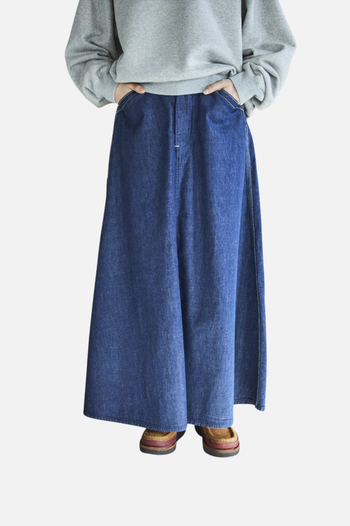 DENIM PAINTER LONG SKIRT