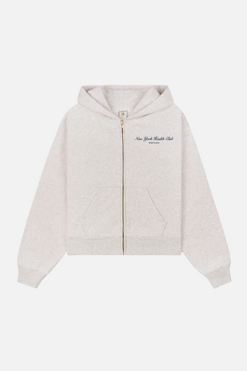 NY HEALTH CLUB CROPPED ZIP HOODIE
