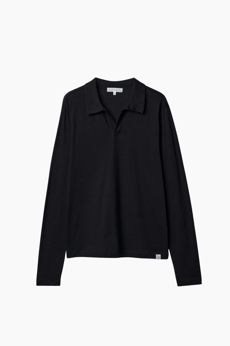 CASHPL01 PREMIUM COTTON CASHMERE LONG SLEEVE POLO SHIRT