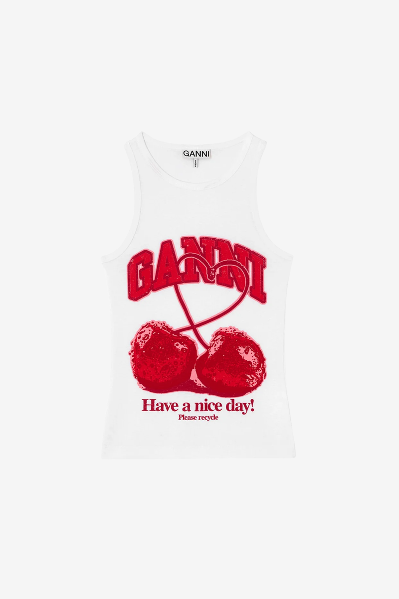 COMPACT RIB JERSEY TANK CHERRY