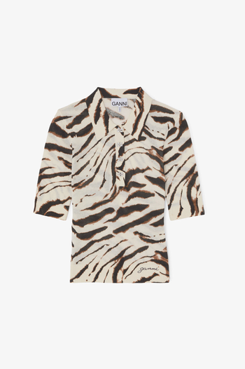 SHEER PRINTED COTTON POLO
