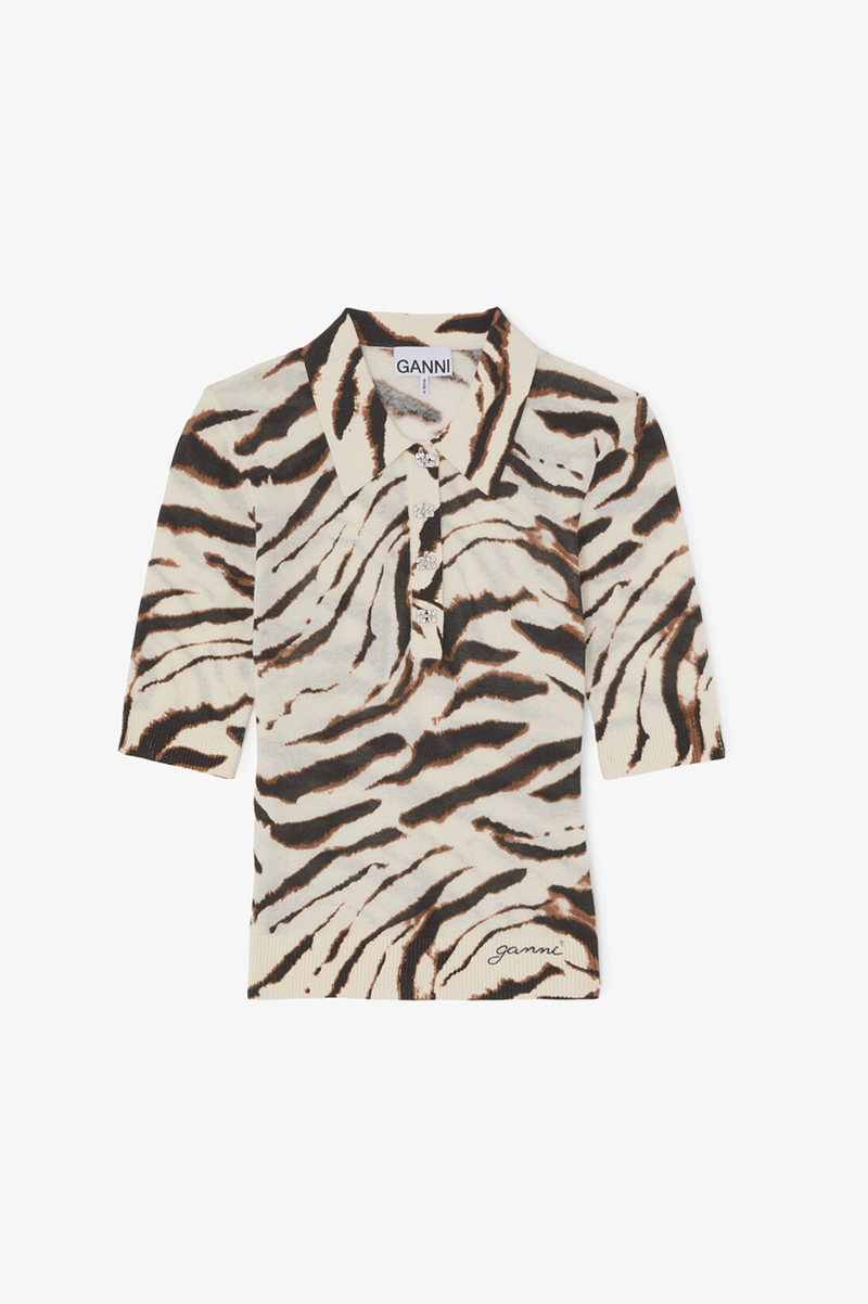 SHEER PRINTED COTTON POLO