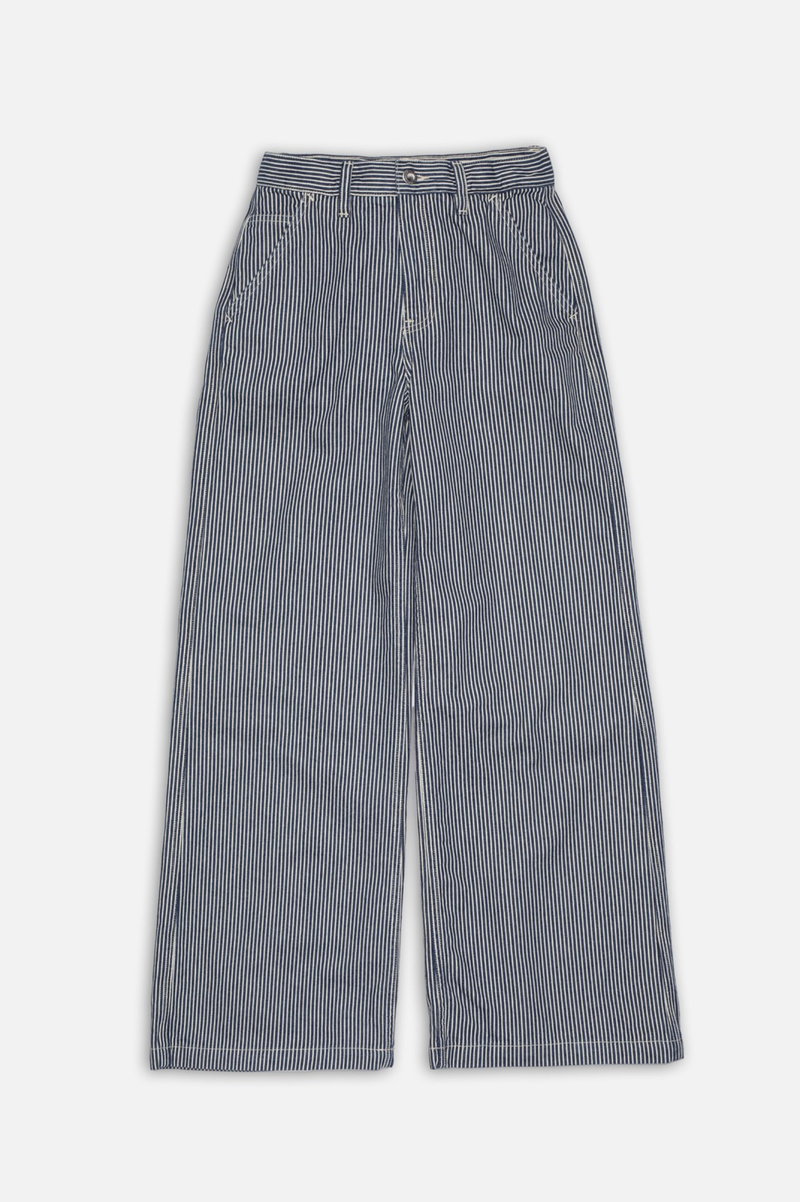 INEZ STRIPED PANTS  BLUE/OFFWHITE