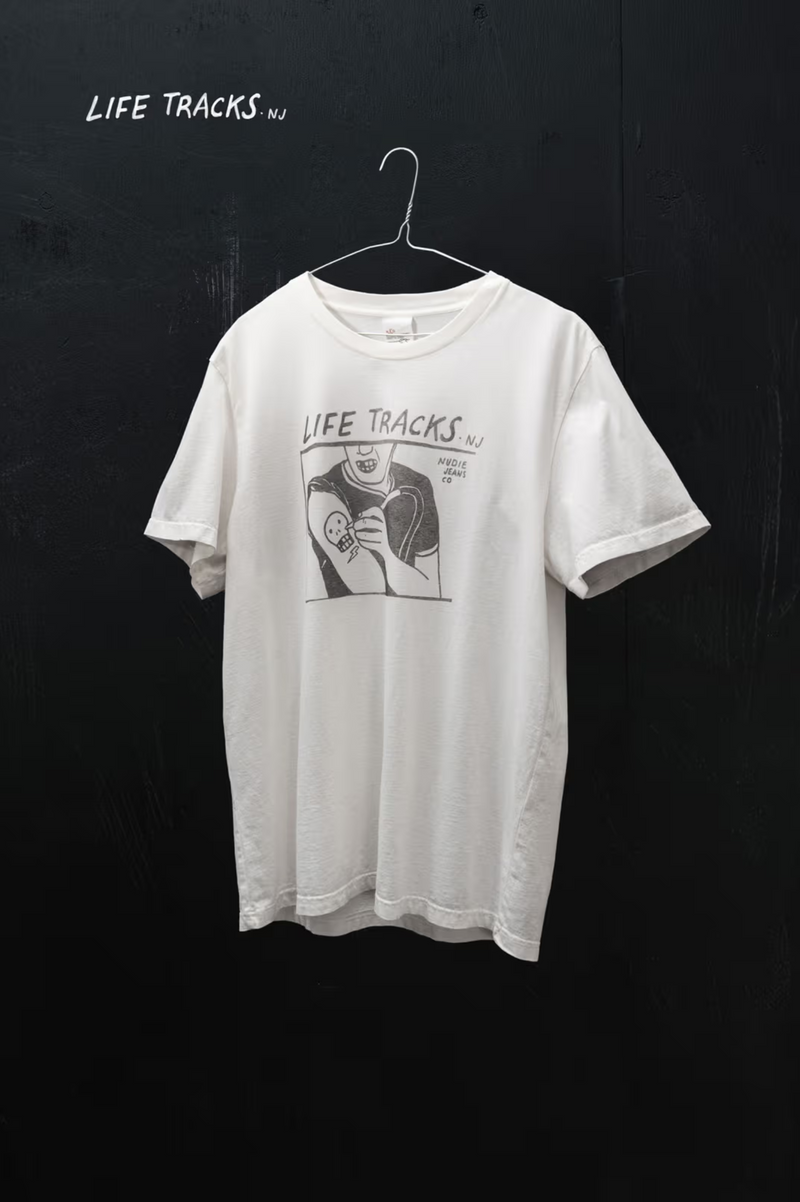 ROY LIFE TRACKS T-SHIRT CHALK WHITE