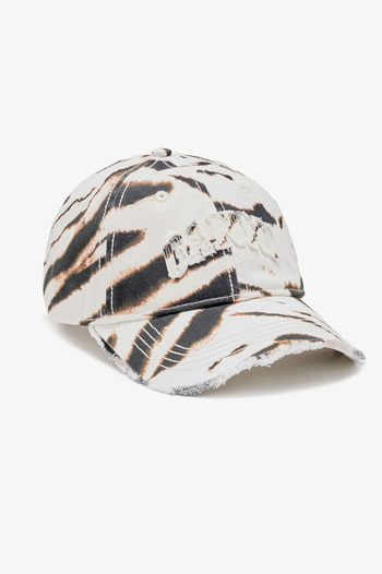 PRINTED ZEBRA WASHED COTTON CANVAS CAP