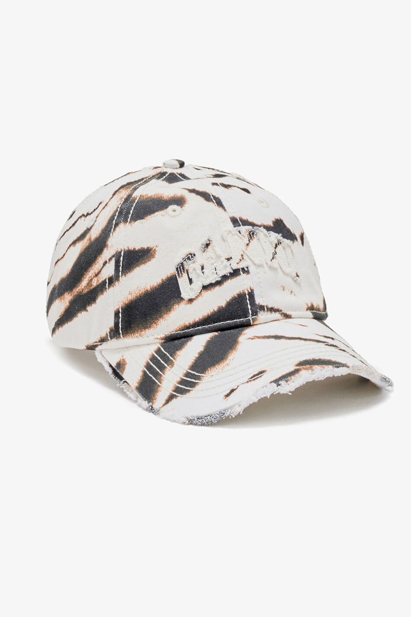 PRINTED ZEBRA WASHED COTTON CANVAS CAP