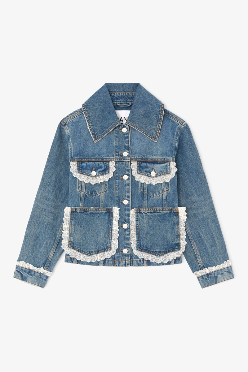 RIGID DENIM LACE JACKET