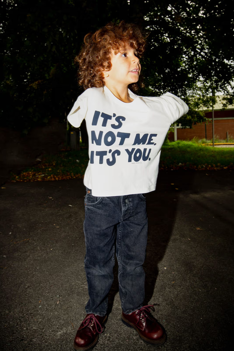 TINY TEE IT IS NOT ME OFFWHITE