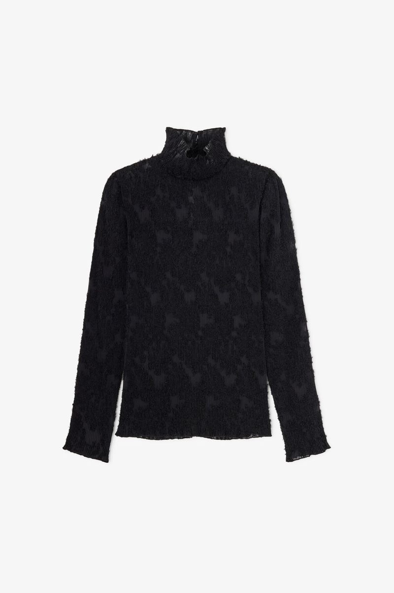 PLEATED FIL COUPE TURTLENECK