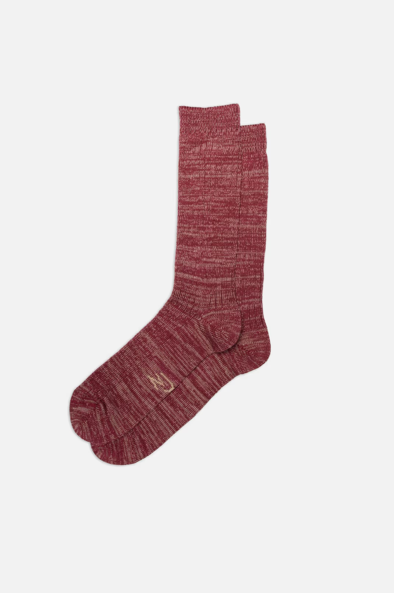 RASMUSSON MENS RIB SOCK  BURGUNDY