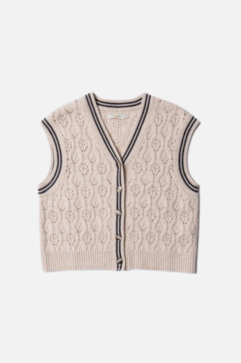 KIM POINTELLE KNIT VEST OAT
