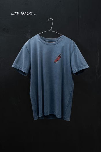 ROY BASEMENT TRACKS T-SHIRT BLUE
