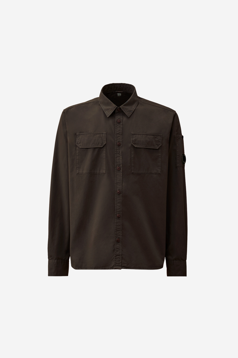 ORGANIC GABARDINE LONGSLEEVE BUTTON SHIRT