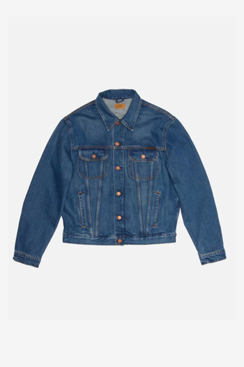 DANNY GREASY DENIM JACKET MID BLUE