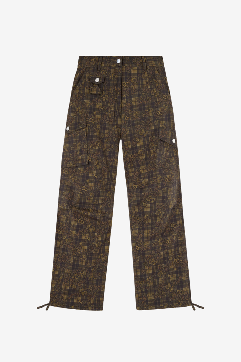 STRETCH COTTON POCKET CARGO PANTS PRINTED