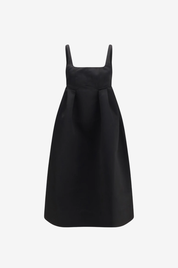 DUCHESSE SATIN CORSET MIDI DRESS