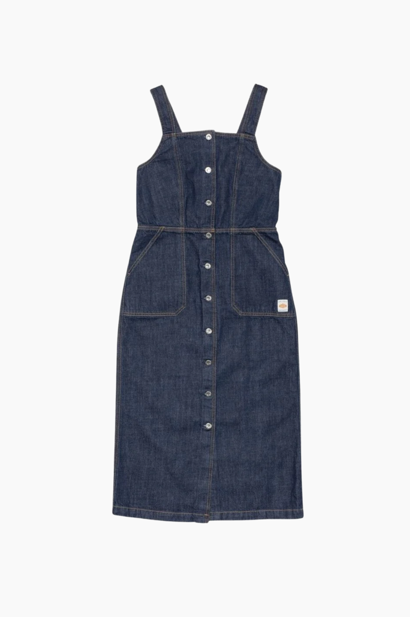 MONA DENIM DRESS 40S REDCAST DARK BLUE