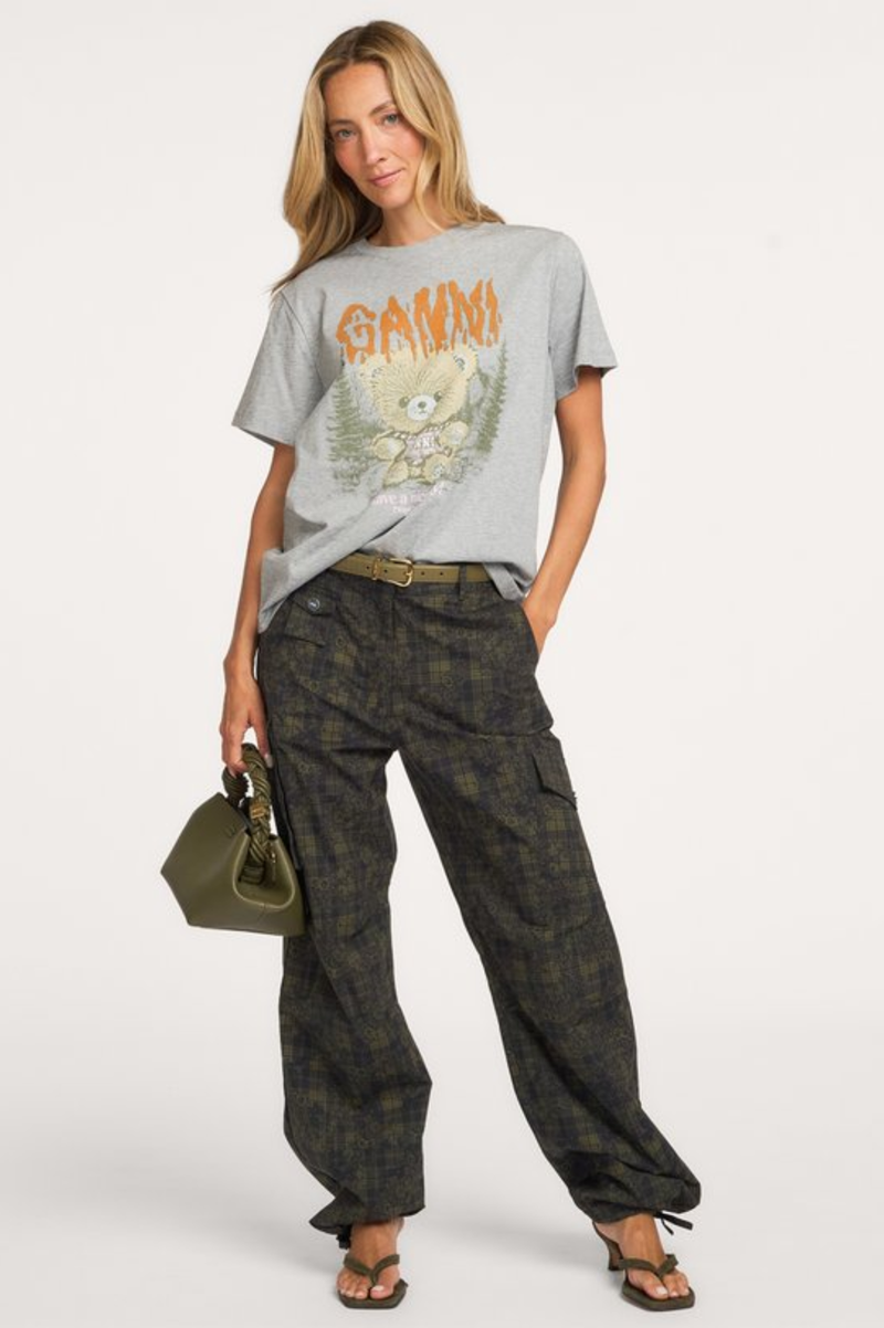 STRETCH COTTON POCKET CARGO PANTS PRINTED