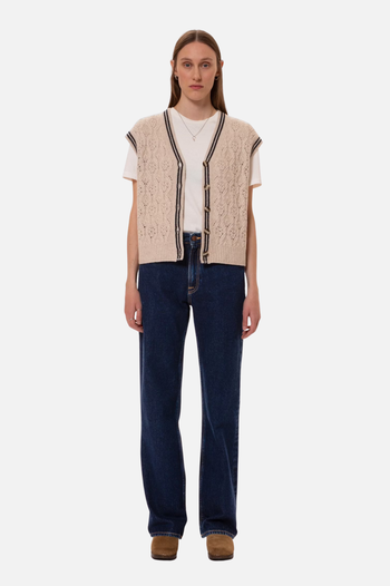 KIM POINTELLE KNIT VEST OAT
