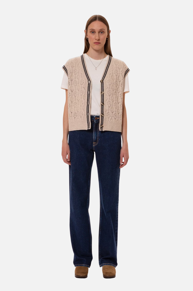 KIM POINTELLE KNIT VEST OAT