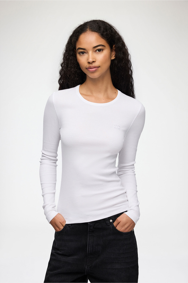 SOFT COTTON RIB LONGSLEEVE TOP