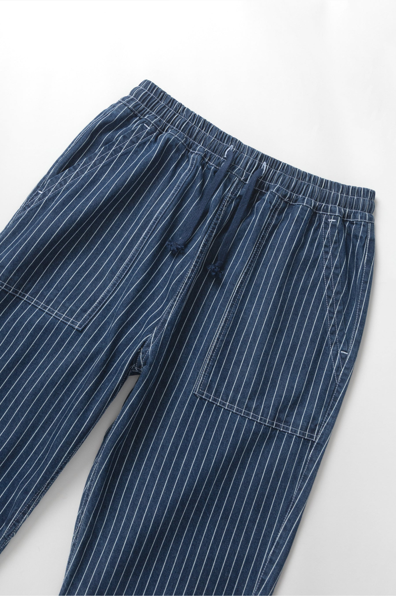 PINSTRIPE DENIM CHEF PANTS