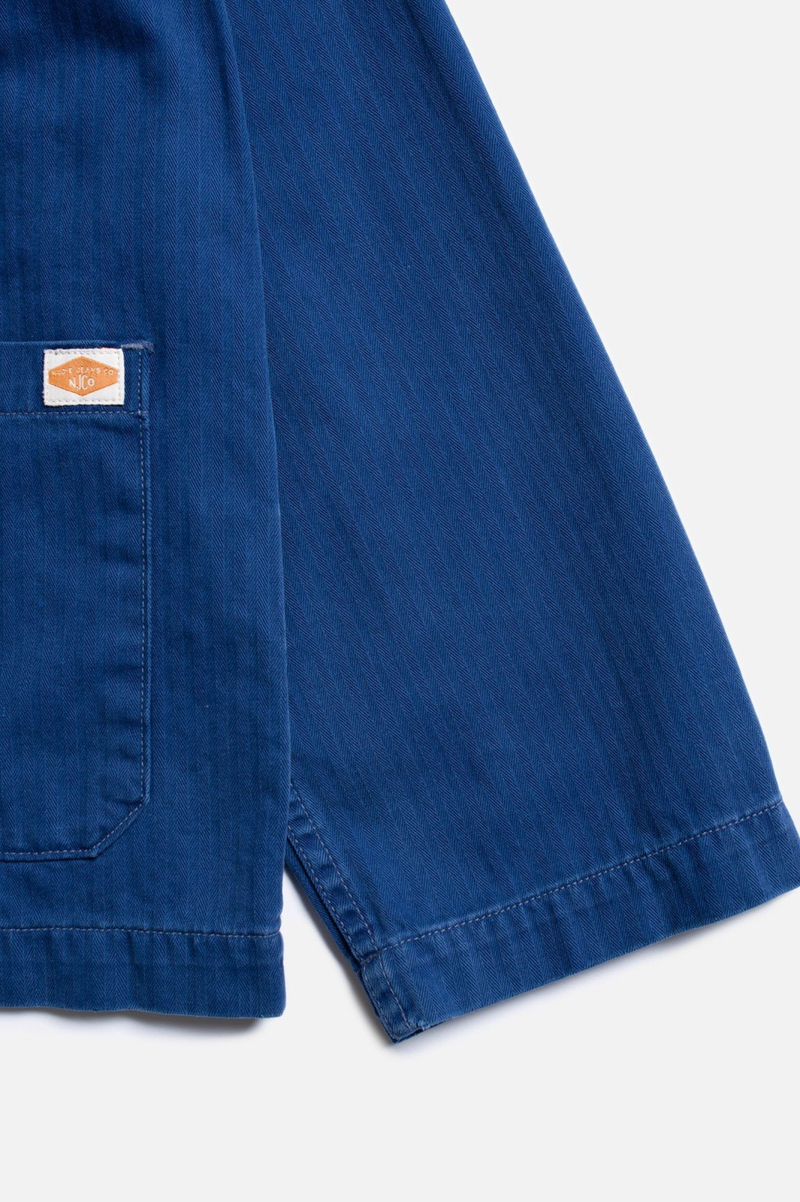 LOVIS HERRINGBONE DENIM JACKET BLUE