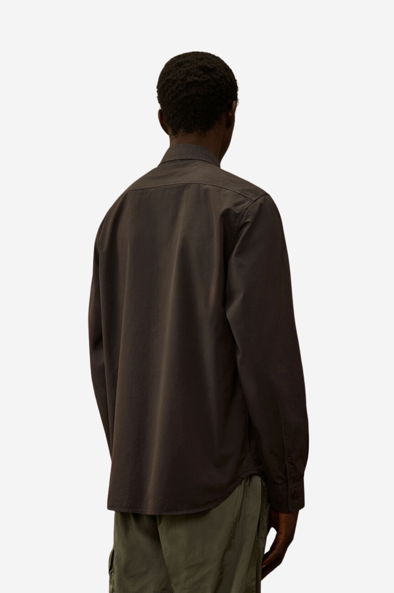 ORGANIC GABARDINE LONGSLEEVE BUTTON SHIRT