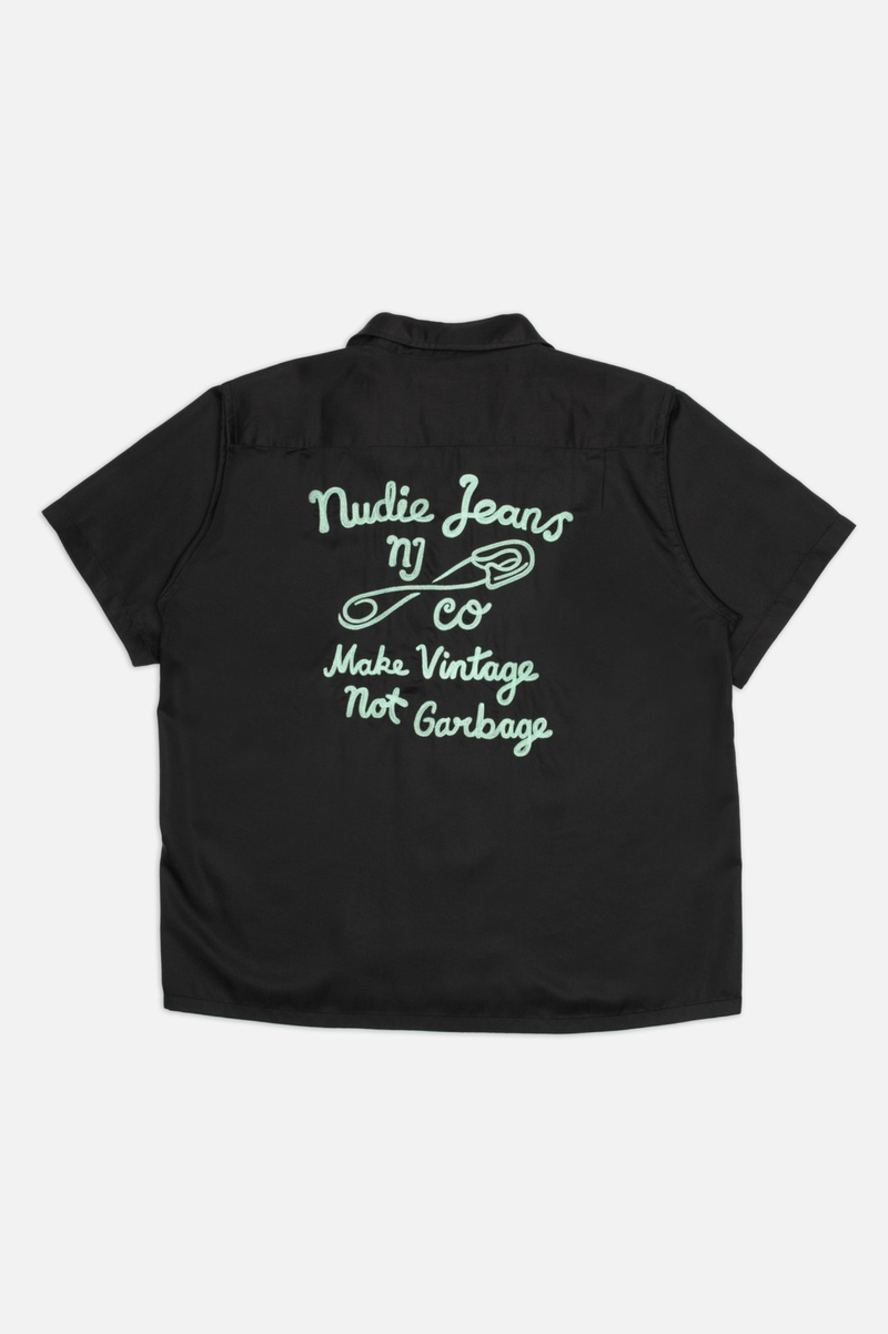 ARTHUR BOWLING SHIRT SAFTEY PI  BLACK