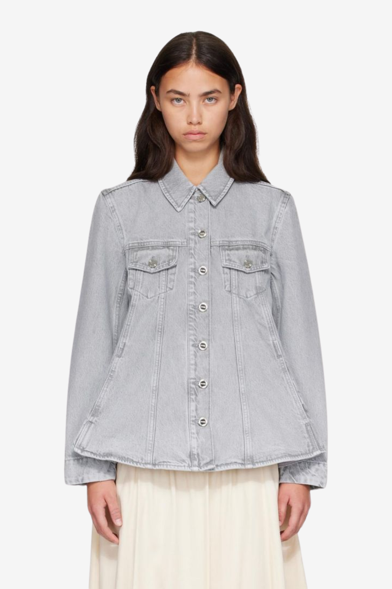 RIGID DENIM A-LINE OVERSHIRT