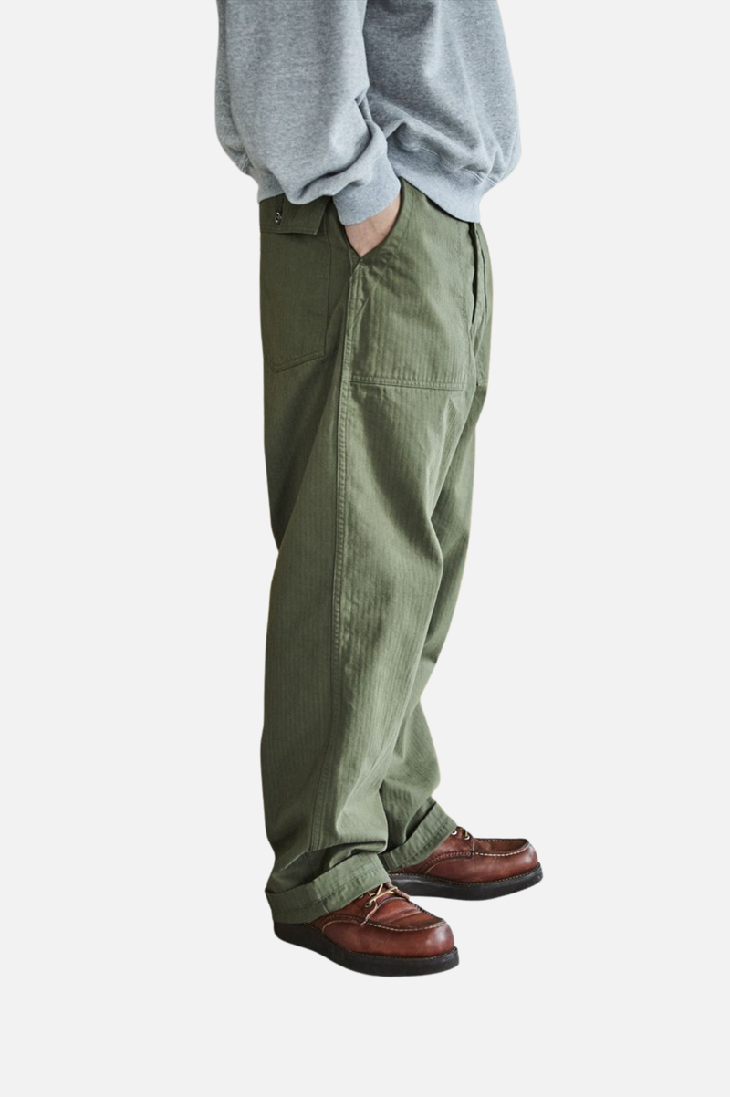 HERRINGBONE VINTAGE FIT FATIGUE PANTS
