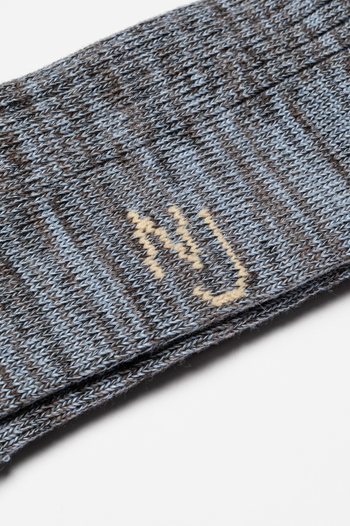 RASMUSSON MENS RIB SOCK BLUEMELANGE