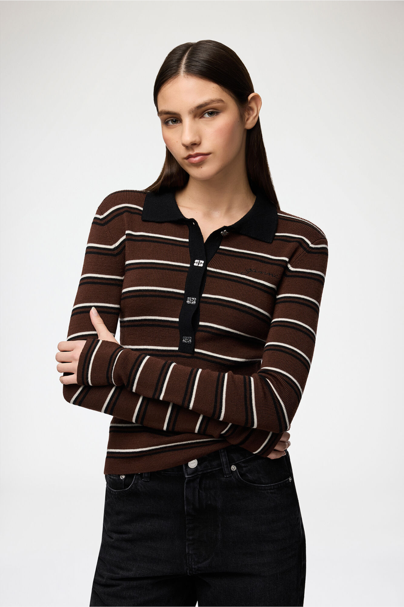 MINI RIBBED MERINO POLO