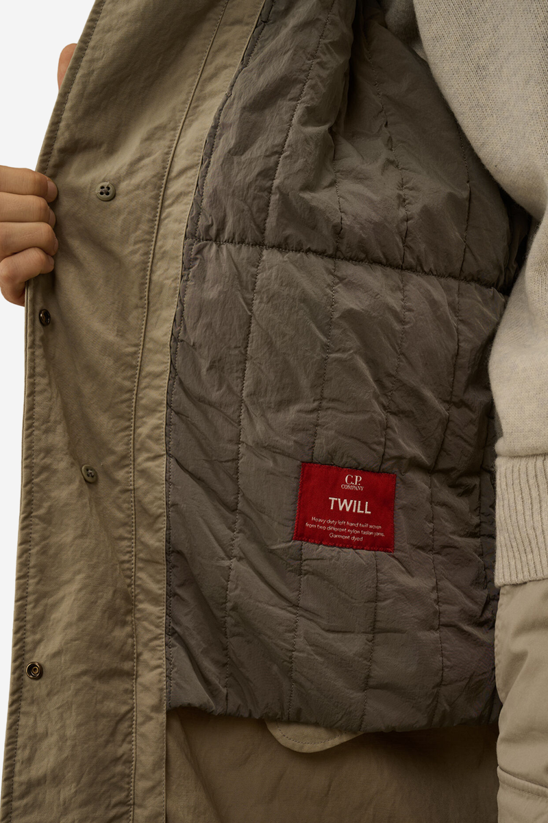 TWILL FISHTAIL PADDED COAT