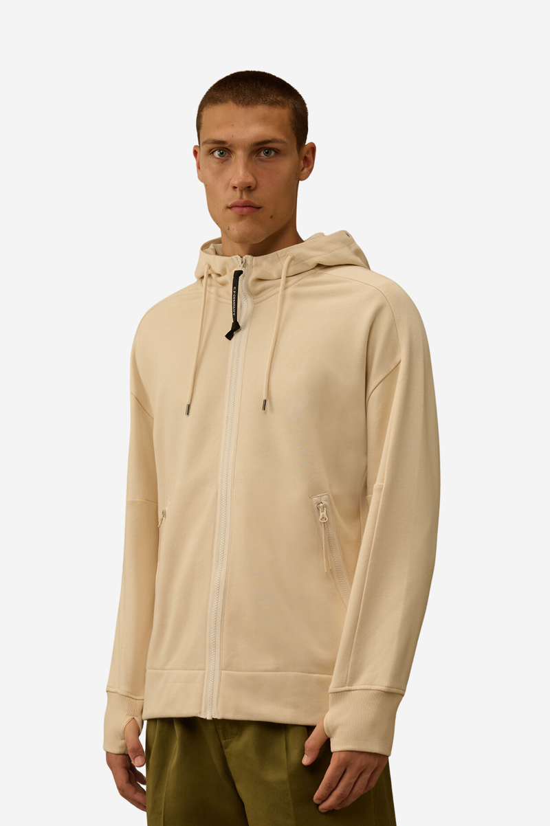 DIAGONAL RAISED FLEECE GOGGLE SWEATSHIRT