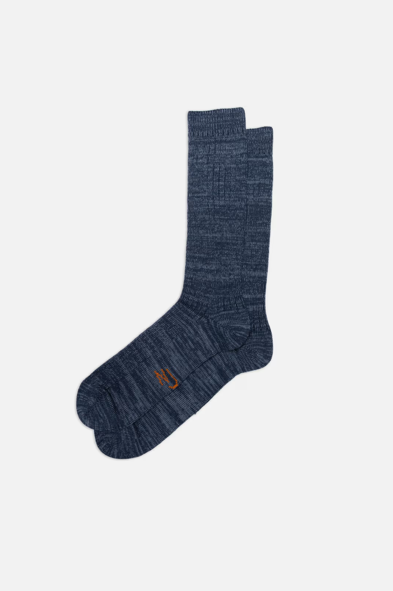 RASMUSSON MENS RIB SOCK  DARK BLUE
