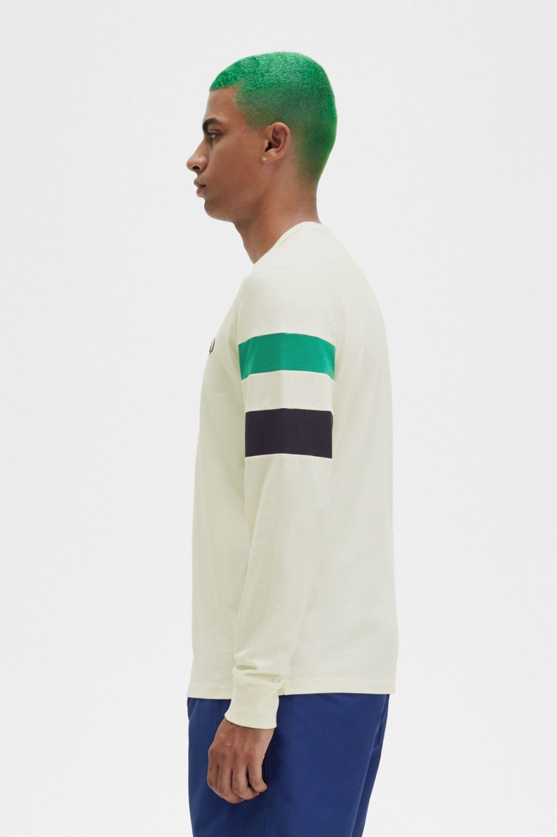 FRED PERRY PANELLED SLEEVE LS T-SHIRT