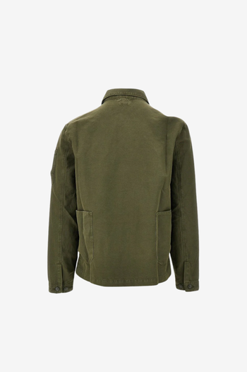 COTTON/LINEN LENS OVERSHIRT
