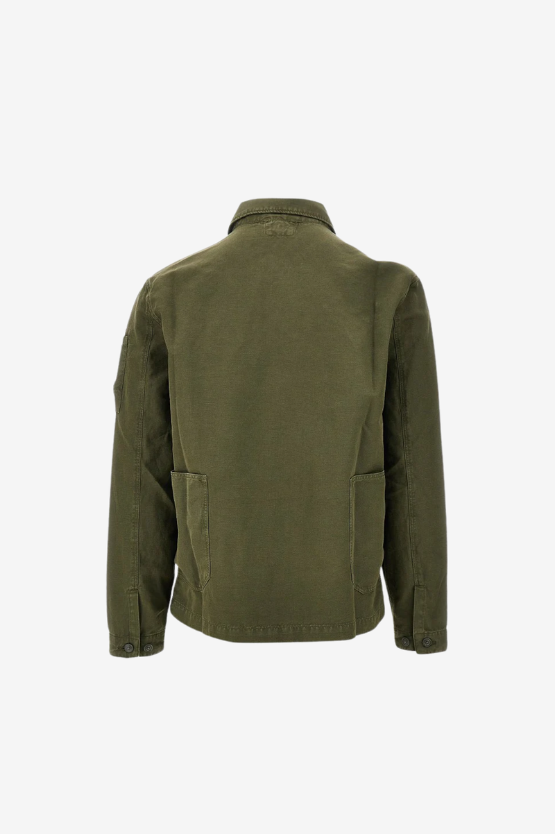 COTTON/LINEN LENS OVERSHIRT