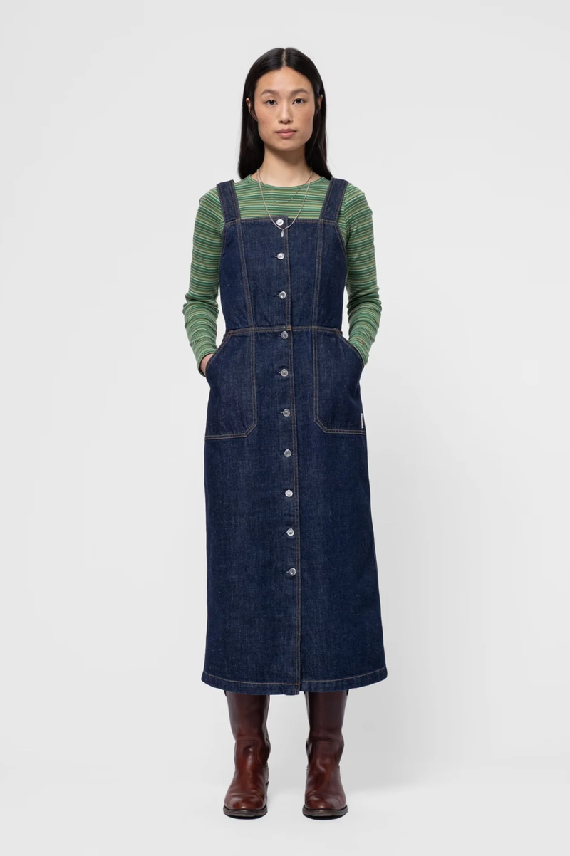 MONA DENIM DRESS 40S REDCAST DARK BLUE
