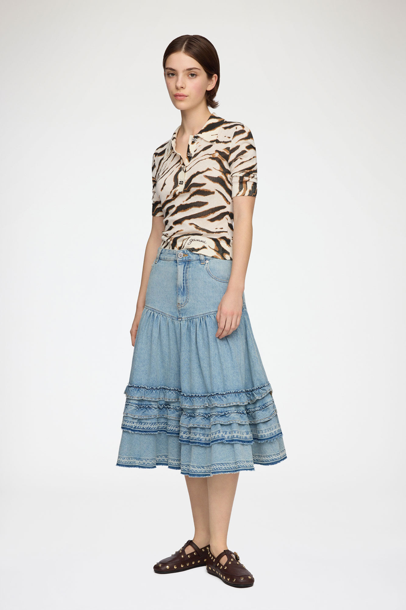 SHEER PRINTED COTTON POLO