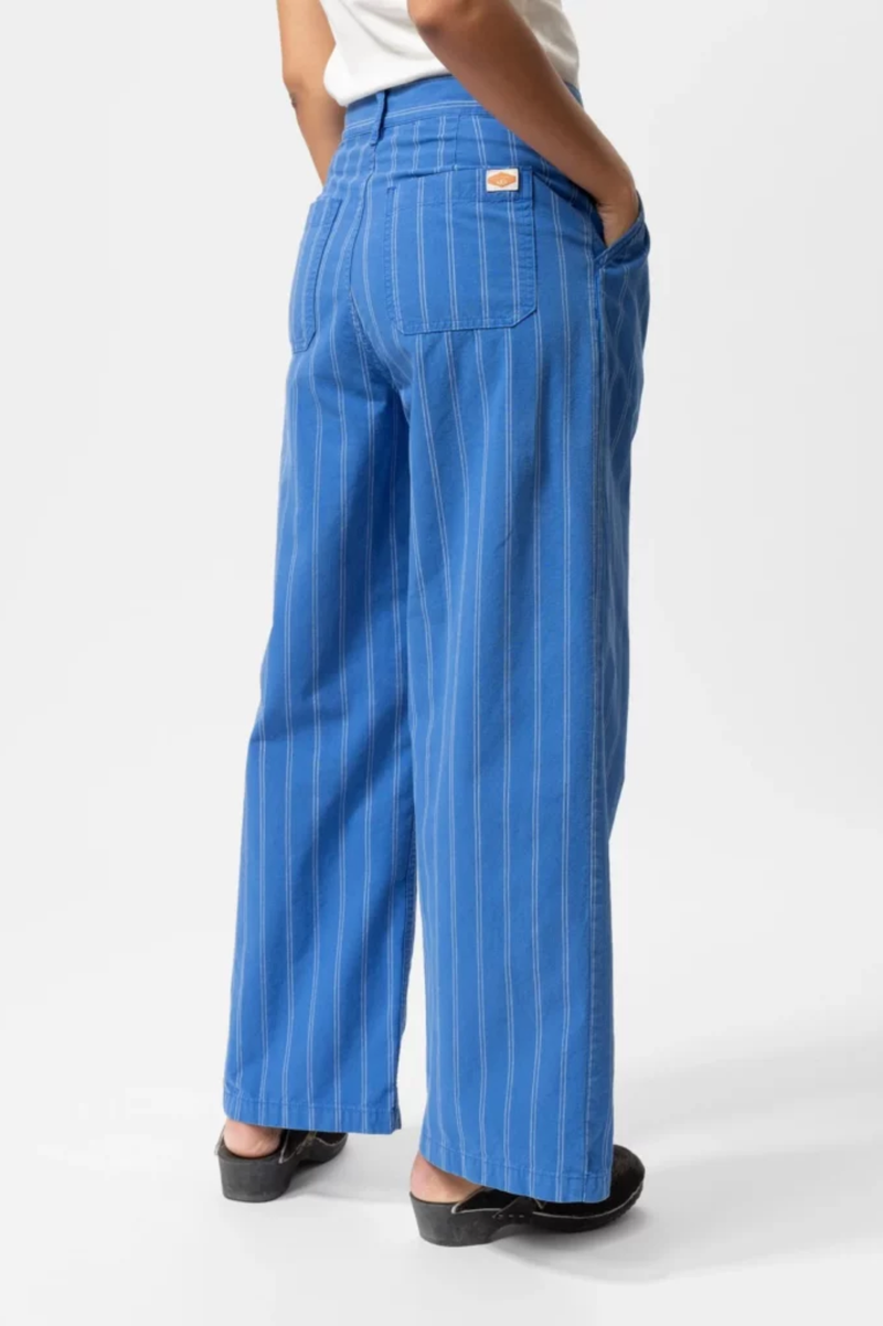 GULLAN STRIPED WORKWEAR PANTS BLUE/OFFWHITE