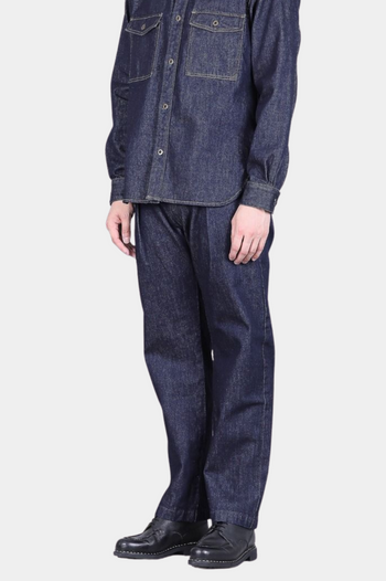 DENIM TUCK WIDE PANTS