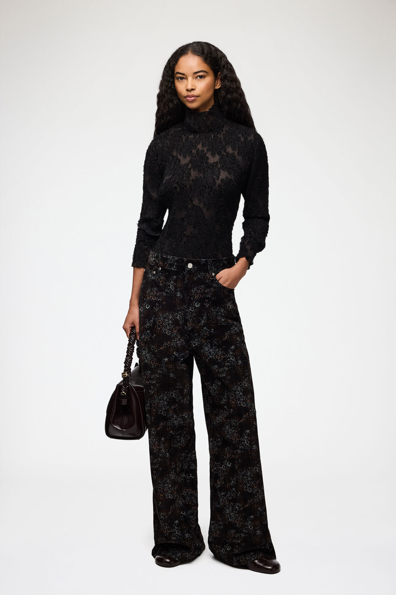 PLEATED FIL COUPE TURTLENECK