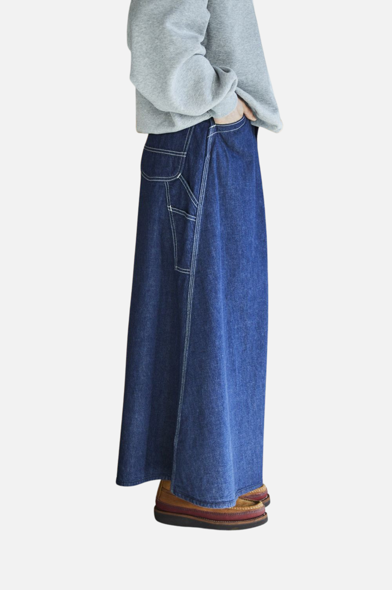 DENIM PAINTER LONG SKIRT
