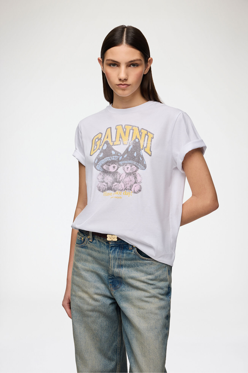 BASIC COTTON RELAXED T-SHIRT TEDDY MUSHROOMS