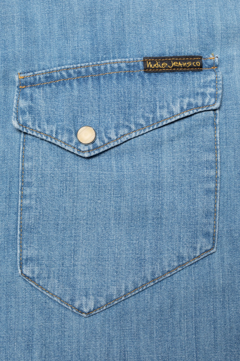 GUNNAR LIGHT USED DENIM SHIRT LIGHT BLUE